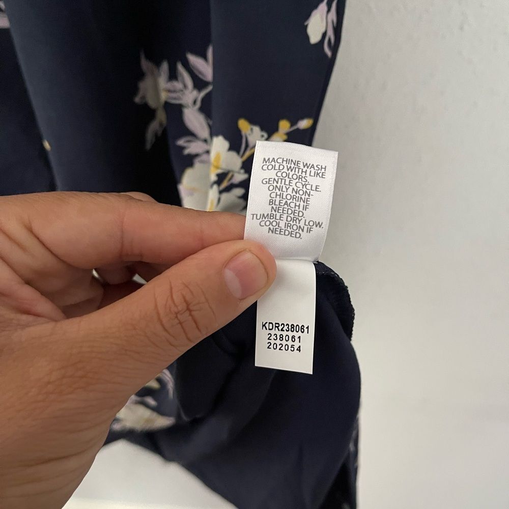 J Jill Navy Floral Dress with pockets Large - Picture 5 of 10